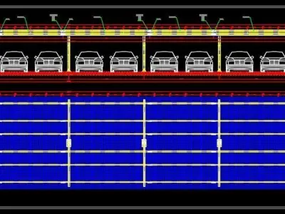 67 kWp Solar Carport Project Type 4 3D model