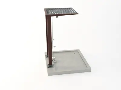 Ada Free Standing Single Outdoor Shower 3D model