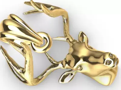 Buck Head Pendant  3D print model