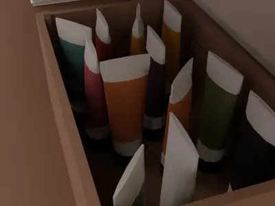 Artist s studio Low-poly 3D model