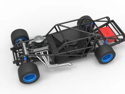 Vintage Asphalt Modified stock car Base V4 Scale 1 to 25 3D print model