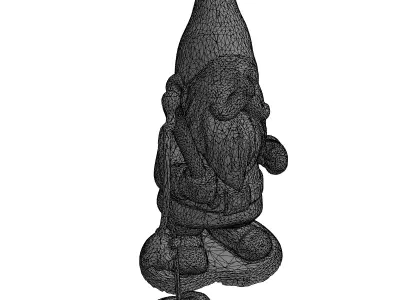 Garden Gnome Fisherman Statue Low-poly 3D model