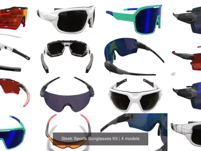 Sleek Sports Sunglasses Kit 3D Model Pack