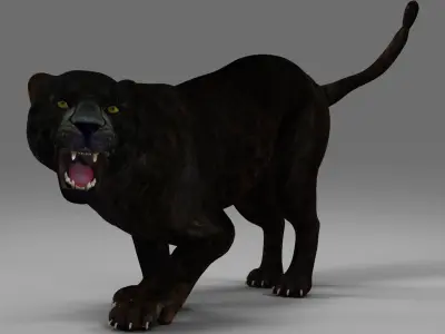 Black Panther Rigged in Blender  Low-poly 3D model