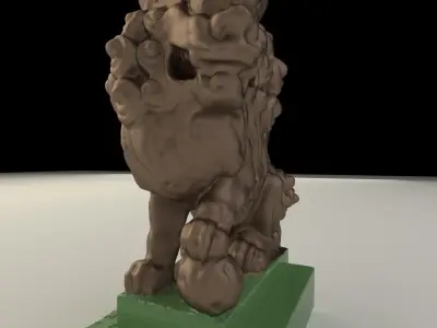 Chinese lion statue 3D model