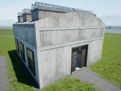 Old Warehouse Low-poly 3D model order