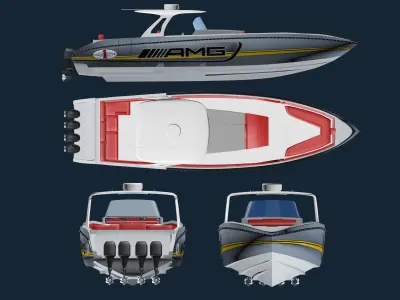 AMG Cigarette Speed BOAT 3D model