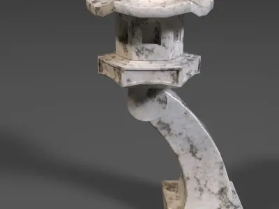 Japanese Garden Lamp  Low-poly 3D model