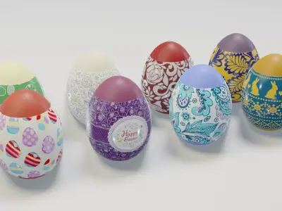 Easter Eggs 3D Model Low-poly 3D model