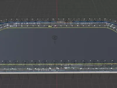 Racing Track Asset NASCAR Style Short Training Circuit Free low-poly 3D model