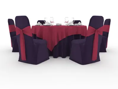 Banquet Table and Chair 56 3D model