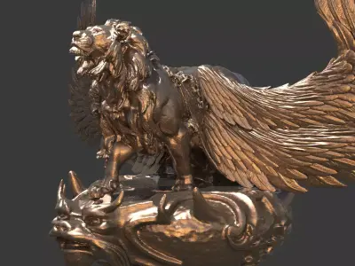 Great lion Aslan 3 Sculpture 5 3D model