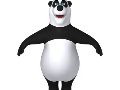 Panda Cartoon 02 3D model