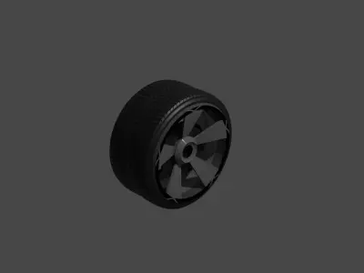 Blank car tire Low-poly 3D model