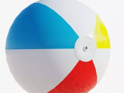 Beach Ball Low-poly 3D model