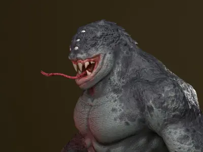 Beast humanoid creature Low-poly 3D model