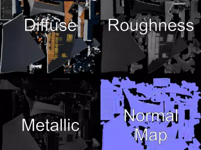 Futuristic Glass Building model pack Low-poly 3D model