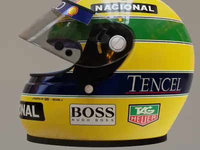 Ayrton Senna helmet 1993 3D model