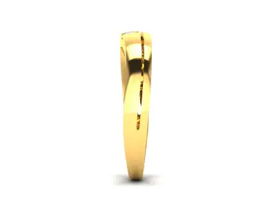 Band 3dm Render Details gold ring with diamond 3D print model