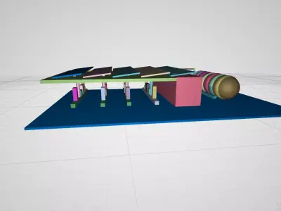 electric gas station 3D model