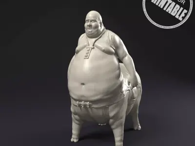 Pig man statue printable 3D print model