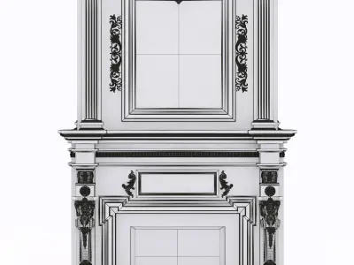 classical marble fireplace 3D model