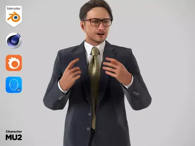 Modular Character - Asian Business Man - MU2 Low-poly 3D model