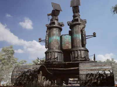 Dieselpunk Vehicle Low-poly 3D model