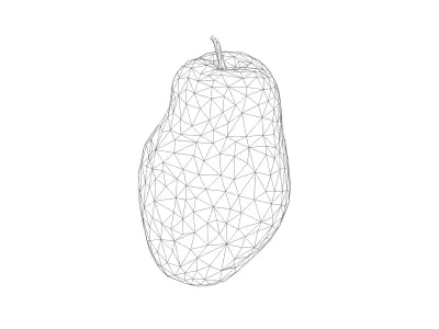 Photorealistic 3D scan of pear Low-poly 3D model