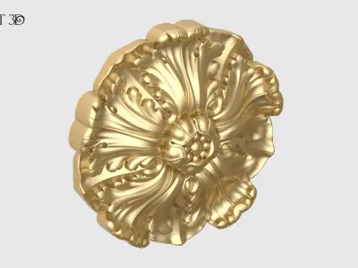 Renaissance Rosette Flower 3D print model