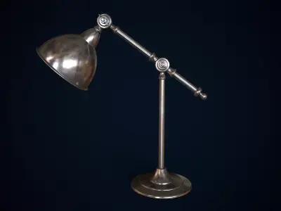 Metal table lamp loft style  Low-poly 3D model