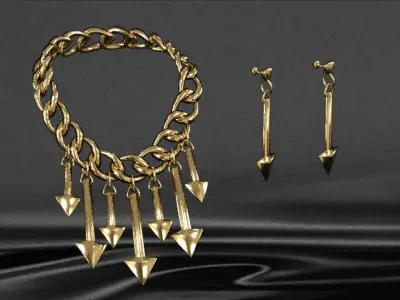Big necklace with arrows 3D model