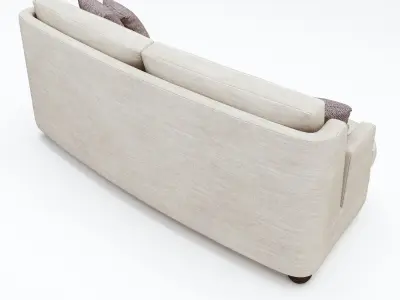 Two Seater sofa with throw and cushions 3D model