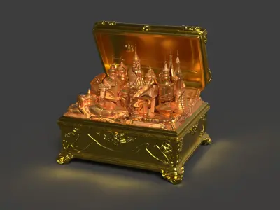 Chinese treasure  Low-poly 3D model