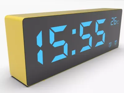 CLOCK YELLOW BLUE Low-poly 3D model
