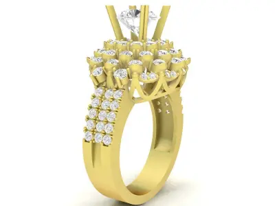 Luxury Multi-Layer Halo Diamond Ring for Women  3510 3D print model