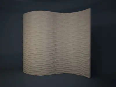08 WAVES PATTERN WALL Low-poly 3D model