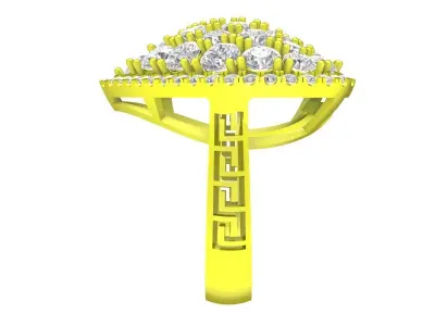 7023 Luxury Korean Heart Diamond Women Ring  3D print model