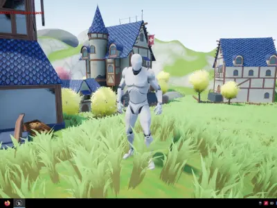 Stylized village packed Low-poly 3D model