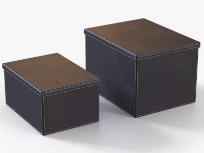 Box Storage Leather Set Low-poly 3D model