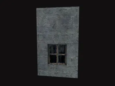 Medieval Stone Window Wall V01 Low-poly 3D model