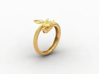 dragon ring 3D print model 4