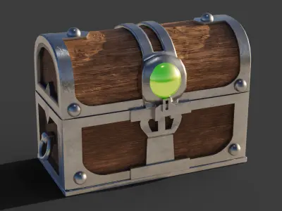 Treasure Chest Game Asset Low Poly Low-poly 3D model