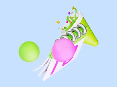 Happy New year 3D Illustration Low-poly 3D model