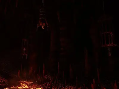 Throne Room Environment in Unreal Engine Low-poly 3D model