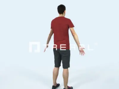 Jest 01I Animated Rigged Summer Casual Man Low-poly 3D model