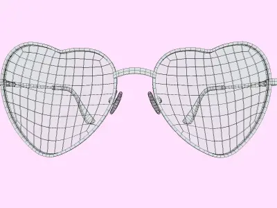 Heart Sunglasses Low Poly PBR Realistic Low-poly 3D model