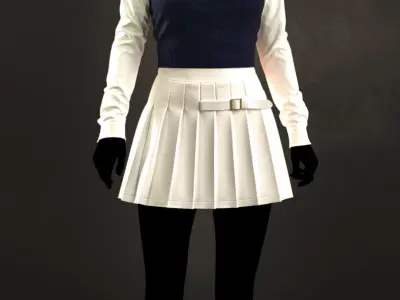 School uniform 10 - Marvelous Designer project and OBJ 3D model