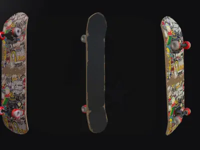 skateboard graffiti 3D model