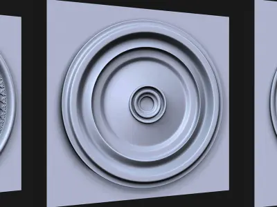 Rosette Ceiling VDM Brushes for Zbrush Vol 1 Low-poly 3D model